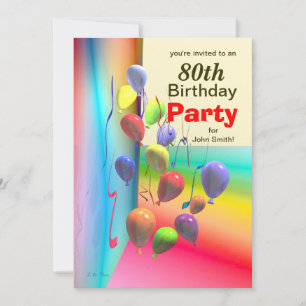 Invitación 80.ª Pared de globo de la fiesta de cumpleaños