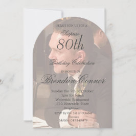 Invitación 80.º Arco Elegante Focal de Aniversario Masculino