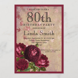 Invitación 80.º cumpleaños