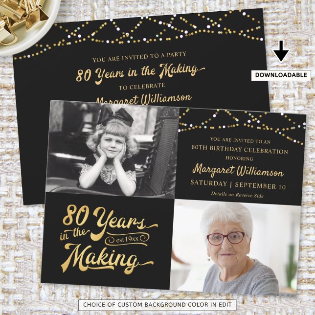 Invitación 80.º cumpleaños 2 Fotos 80 AÑOS DE HECHO (Subido por el creador)