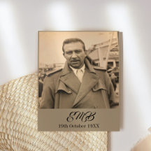 80.º cumpleaños elegante foto de monograma masculi