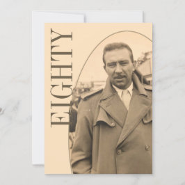 Invitación 80.º cumpleaños Foto masculina Cumpleaños moderno