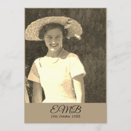 Invitación 80.º cumpleaños foto monograma elegante cumpleaños