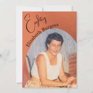 Invitación 80.º cumpleaños Foto Terracotta Elegante Cumpleaño