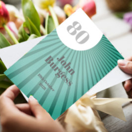 Invitación 80.º cumpleaños: Hombres Azules Modernos