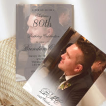 80.º cumpleaños masculino simple elegante foto