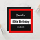 Invitación 80.º cumpleaños negro con Personalizado de marco r (Anverso/Reverso In Situ)
