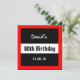 Invitación 80.º cumpleaños negro con Personalizado de marco r (Anverso de pie)