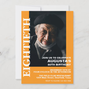 Invitación 80.º cumpleaños o cualquier edad Fiesta elegante