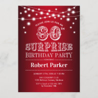 80.º cumpleaños sorpresa - Blanco rojo negro