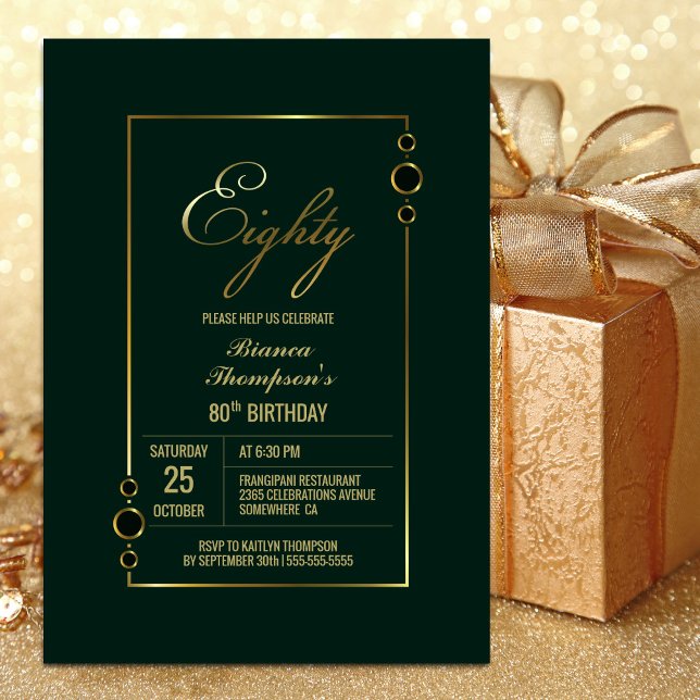 Invitación 80.º Día Verde con Fiesta del marco dorado (Subido por el creador)