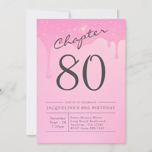 Invitación 80.º Fiesta de Gris Rosado (Anverso)