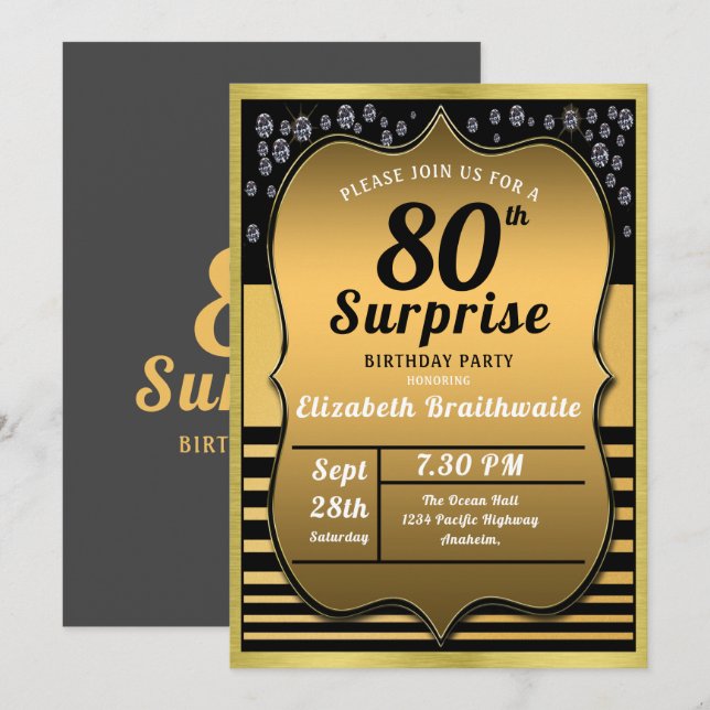 Invitación 80.º Fiesta de la sorpresa del oro negro (Anverso / Reverso)