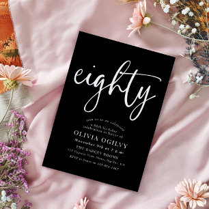 Invitación 80.º guión moderno de la fiesta de cumpleaños de l