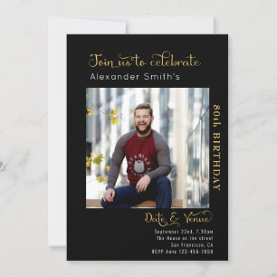 Invitación 80.º Nacimiento Negro