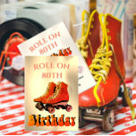 Invitación 80.º natalicio Moto de patinaje sobre patines mode<br><div class="desc">Invitación a la fiesta de cumpleaños número 80 con temática activa,  que incluye un gran par de patines. Cambie fácilmente la información para su propia invitación de cumpleaños de personalizado. Desde una gama de artículos personales personalizados de los finos diseños de Chessie.</div>