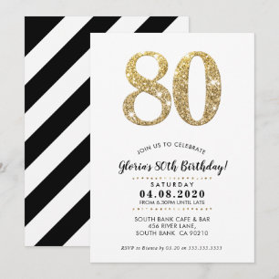 Invitación 80.º PARTIDO DE CUMPLEAÑOS INVITA A purpurina de o