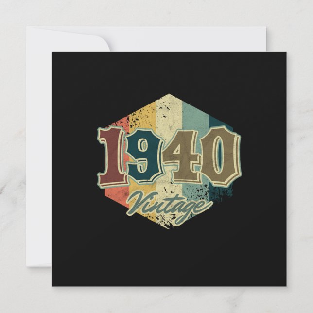 Invitación 80.º regalo de celebración de cumpleaños 1940 retr (Anverso)