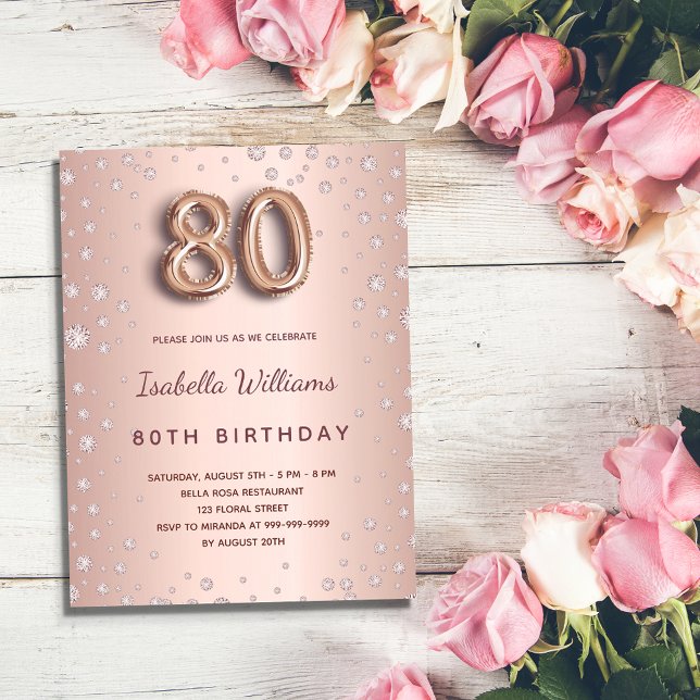 Invitación 80.º rosa de oro (Subido por el creador)