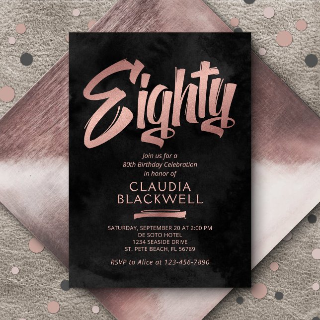 Invitación 80.º Rosa de oro negro (Subido por el creador)