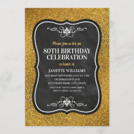 Invitación 80.a fiesta de cumpleaños del adulto de oro de