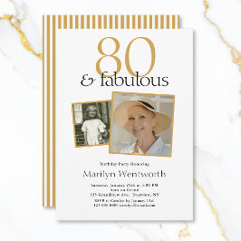 Invitación 80 and Fabulous 80th Birthday Typography 2 Photo