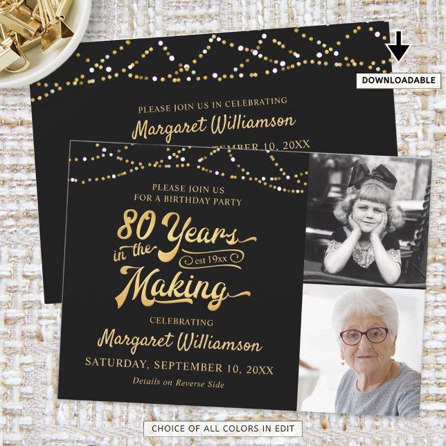 Invitación 80 AÑOS DE NACIMIENTO 80 EN EL Oro Negro (Subido por el creador)