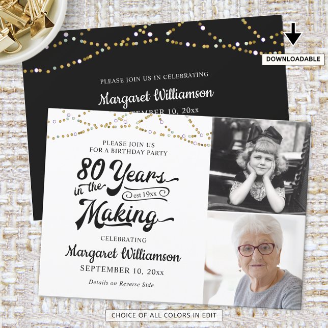 Invitación 80 AÑOS DE NACIMIENTO 80 EN EL Oro Negro (Subido por el creador)