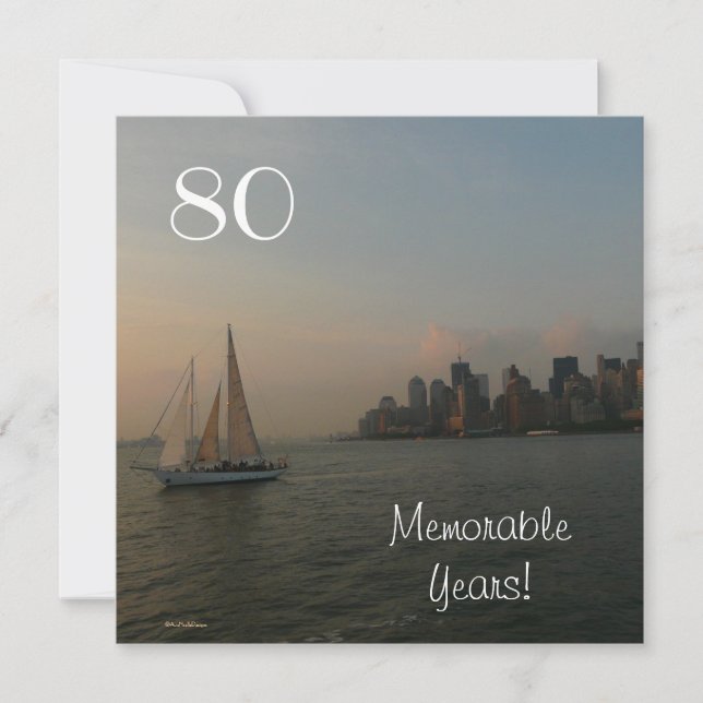 Invitación 80 años memorables/celebración de cumpleaños - hom (Anverso)