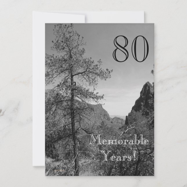 Invitación 80 años memorables/celebración de cumpleaños-natur (Anverso)