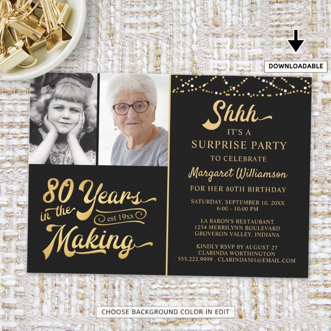 Invitación 80 AÑOS Sorpresivos de cumpleaños en la foto de MA (Subido por el creador)