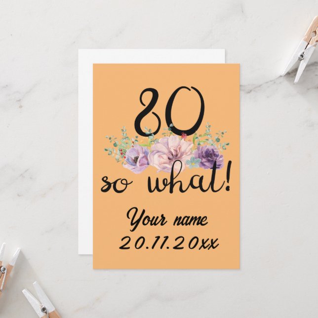 Invitación 80 Así que qué cumpleaños 80 divertido (Anverso/Reverso In Situ)
