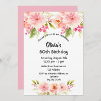 80 cumpleaños coral dahlia flores rosa pastel