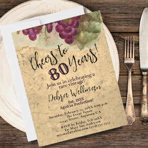 Invitación 80 cumpleaños del viñedo   Salud por 80 años de vi