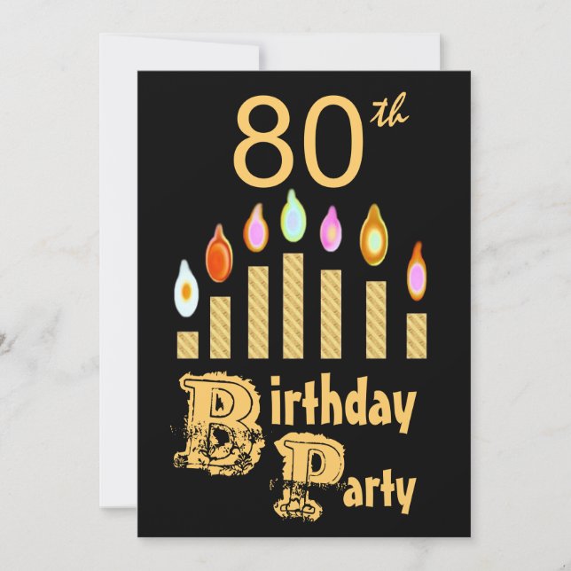 Invitación 80° cumpleaños - ORO (Anverso)