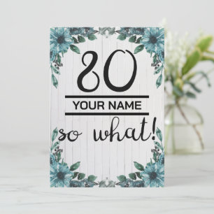 Invitación 80 Entonces qué - Gracioso cumpleaños 80
