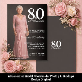 Invitación 80 & Fabuloso Elegante Cumpleaños con Foto