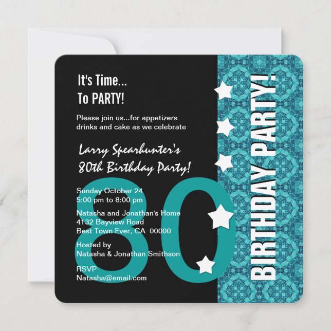 Invitación 80.o Cumpleaños divertido NO sobre la colina Z80D (Anverso)