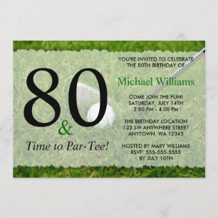 Invitación 80.o Fiesta de cumpleaños del golf