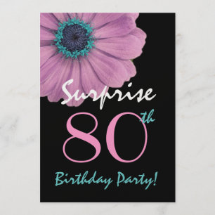 Invitación 80.o Margarita rosada bonita del cumpleaños de la