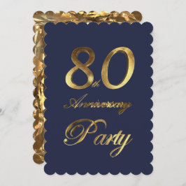 Invitación 80.o Oro del aniversario del cumpleaños elegante