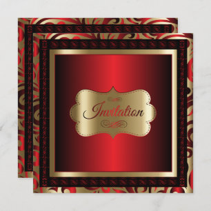 Invitación 80.o texto de color rojo oscuro de la fiesta de