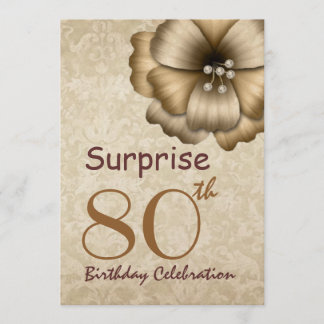 Invitación 80° SORPRESA Fiesta de Oro de cumpleaños