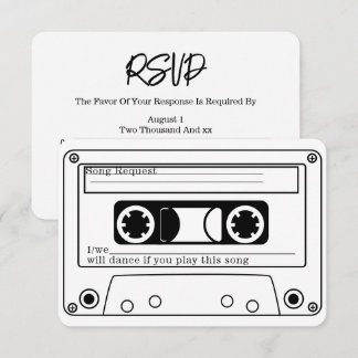 Invitación 80s Style Retro Music Tape Wedding RSVP