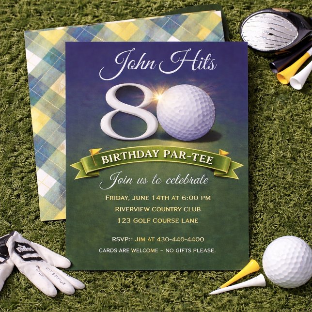 Invitación 80th Birthday Golf Theme  (Subido por el creador)