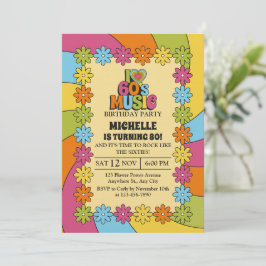 Invitación 80th Birthday Party for 60s Music Lovers