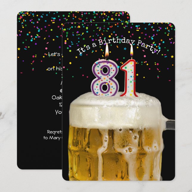 Invitación 81.ª Fiesta de Cervezas de Cumpleaños (Anverso / Reverso)