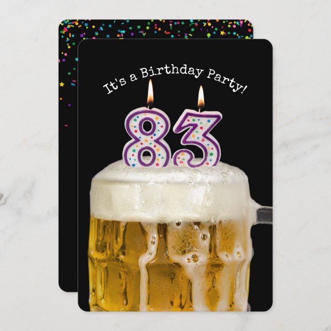 Invitación 83.ª Fiesta de Cervezas de Cumpleaños (Anverso / Reverso)