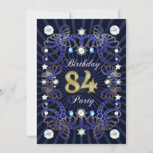 Invitación 84.ª fiesta de cumpleaños con masas de joyas