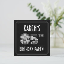 85ª fiesta de cumpleaños: Art Deco Style con nombr